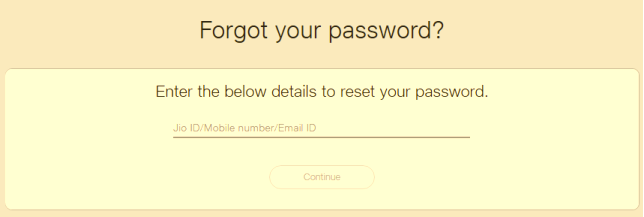 forgot jio password